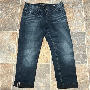 Silver Jeans Blue Relaxed Fit Denim with Distressed Details